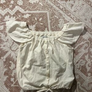 Madewell Cream Textured Blouse